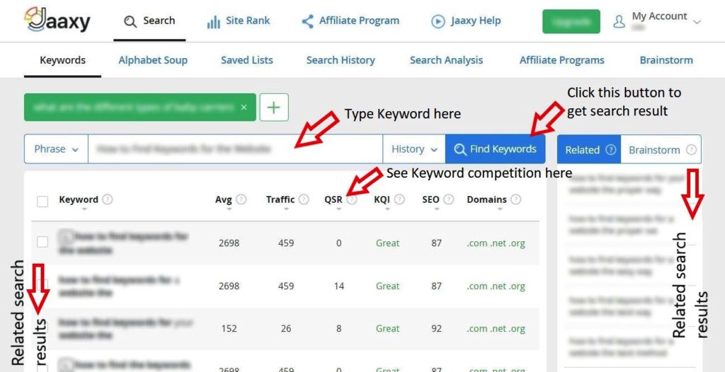 Know how to find keywords for the website.