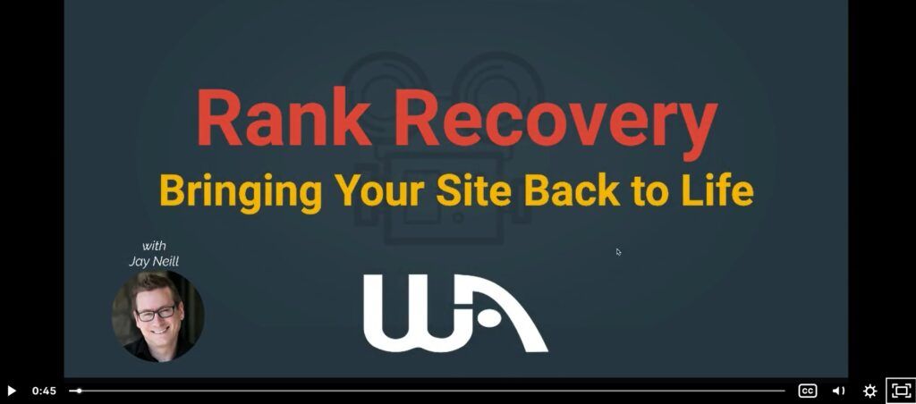 Site Rank Recovery - Premium Video Training